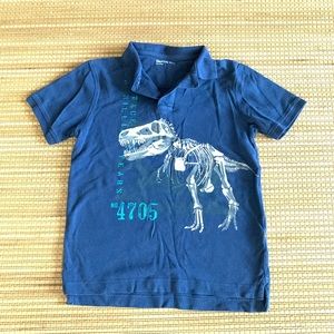 Gap Kids blue dinosaur bones polo shirt size 8-9